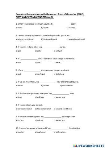 Grammar - conditionals