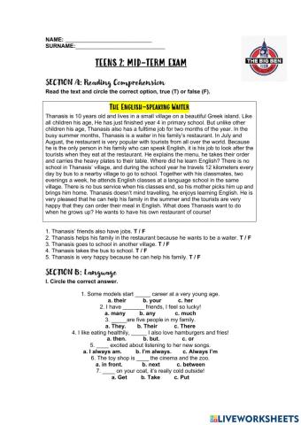 Beyond A2 - MidTerm Exam