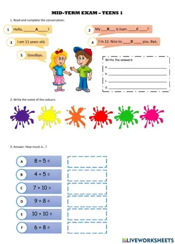 Mid-term exam TEENS 1