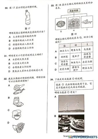 六年级科学评估4