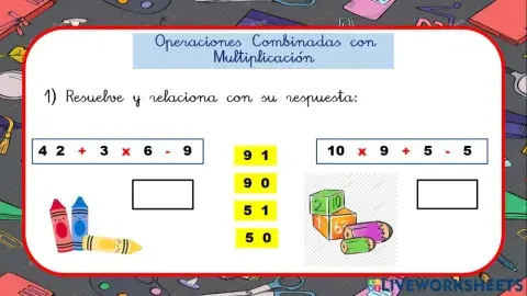 Operaciones combinadas con multiplicación