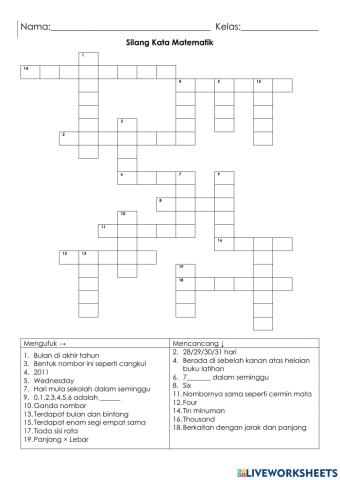Silang Kata Matematik