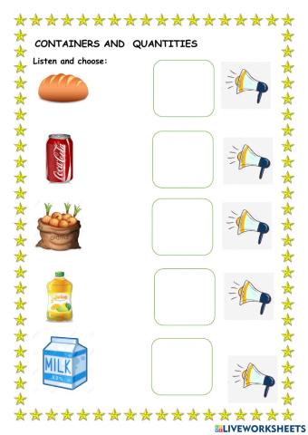 Quantities and containers