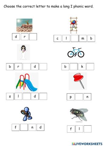 Long I phonics word