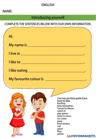 Introducing yourself