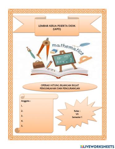 Operasi bilangan bulat penjumlahan dan pengurangan