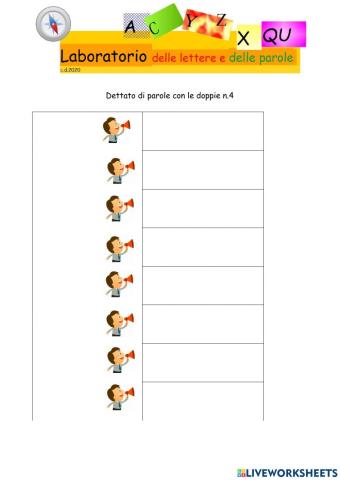 Dettato di parole con le doppie N.4
