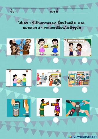 การแลกเปลี่ยนสินค้าและบริการในอดีตกับปัจจุบัน