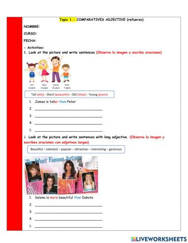 Comparative adjective