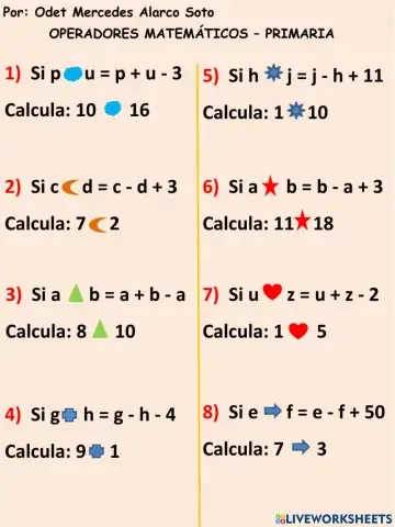 Opradores matemáticos de suma y resta