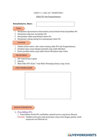 Objek IPA dan Pengamatannya