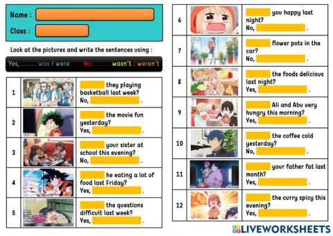 Was - Wasn't - Were - Weren't