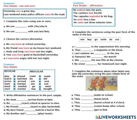 Past Simple - Regular - Irregular verbs 1