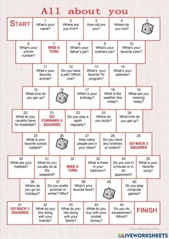 All about you boardgame