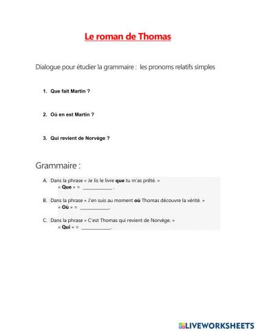 Les pronoms relatifs