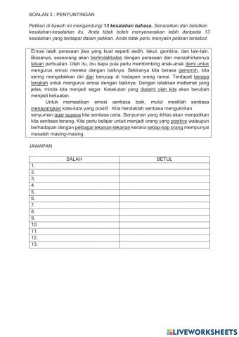 Soalan 3 : penyuntingan