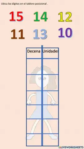 Ubica los dígitos en el tablero posicional.