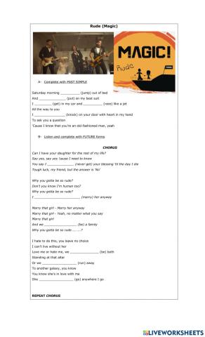 Rude - Songworksheet
