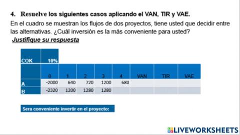 Criterios de evaluación de inversión Básico 2