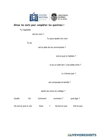 Questions personnelles