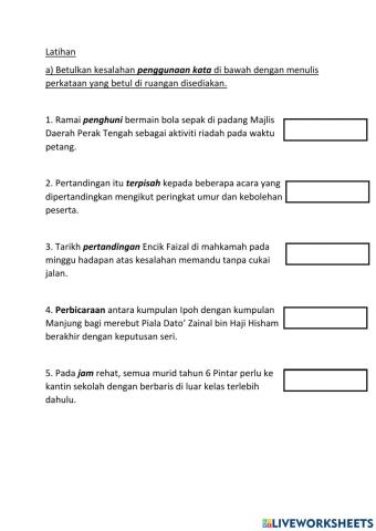 BM Tahun 5 - Penggunaan Kata