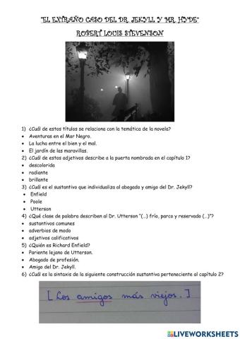 El extraño caso del Dr. Jekyll y Mr. Hyde. Literatura y Gramática