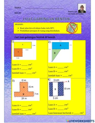 Latihan luas gabungan bentuk