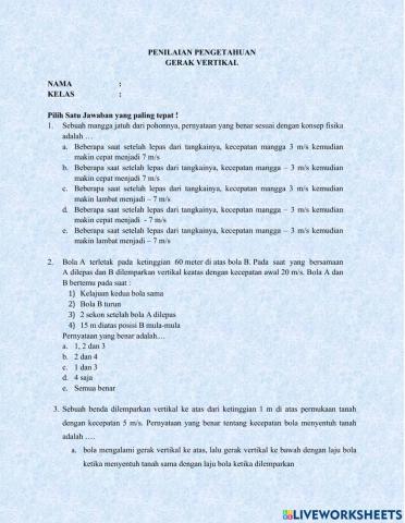 Penilaian kog gerak vertikal