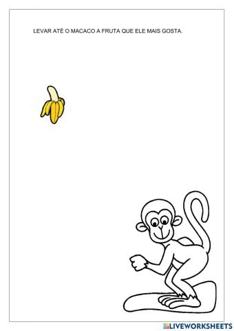 Levar a fruta até o macaco.