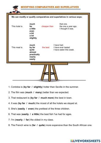 Modifying comparatives and superlatives