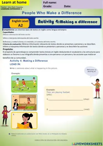 People who Make a difference-. Making a difference week18 A2