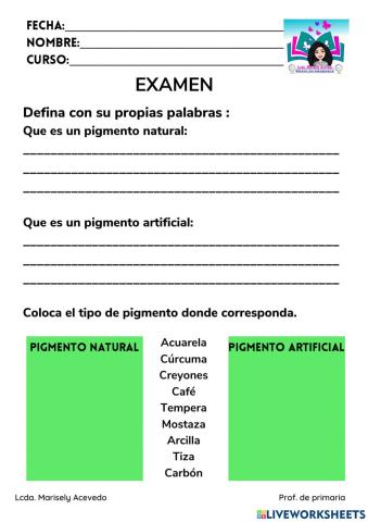 Pigmentos naturales y artificiales