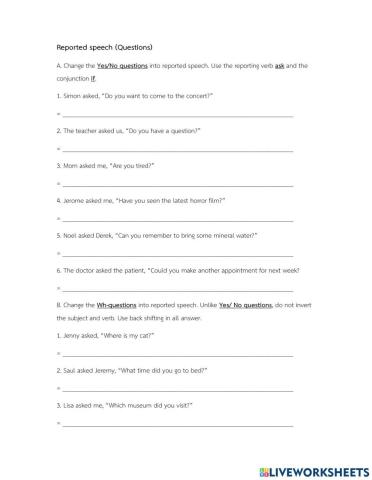 Reported Speech - Question and Command