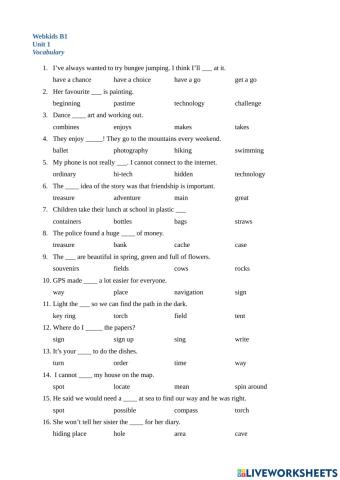 Vocabulary B1-English