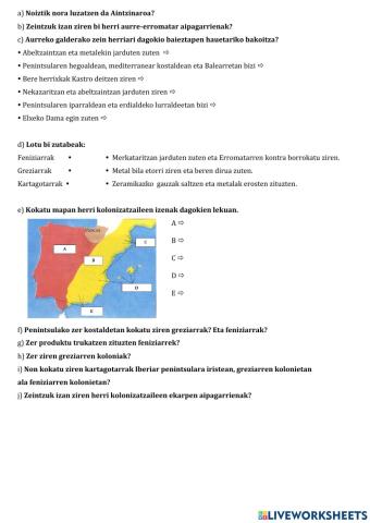 Penintsulako herriak eta herri kolonizatzaileen galdetegia