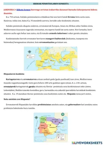 Iberiar Penintsularen konkista eta erromanizazioa