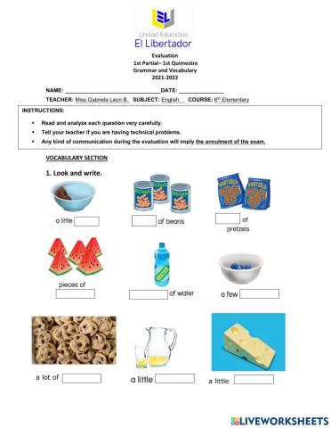 1p 1t 6th elementary g-v