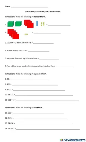 Standard, Expanded, and Word Form