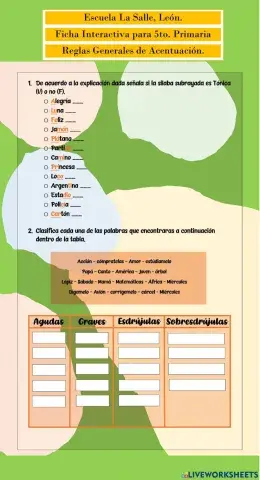 Reglas Generales de Acentuación