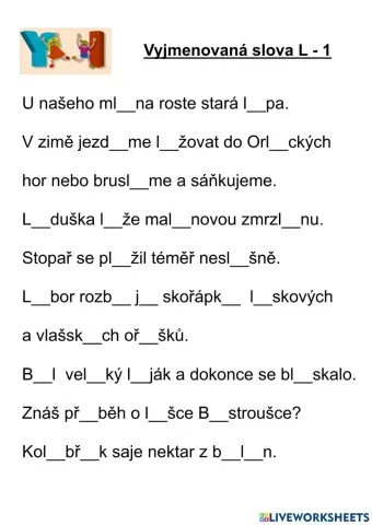 Vyjmenovaná slova L - 1