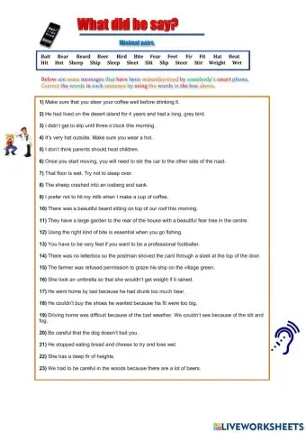 Minimal Pairs corrections