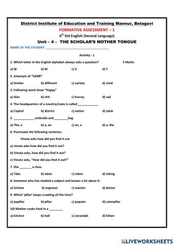 The scholar's mother tongue
