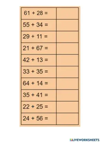 Sčítání do 100 bez přechodu 1