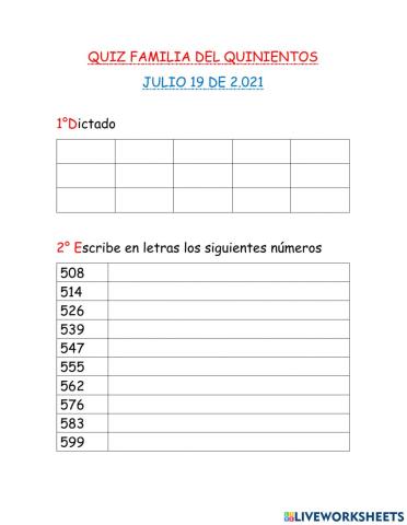 Quiz familia del quinientos