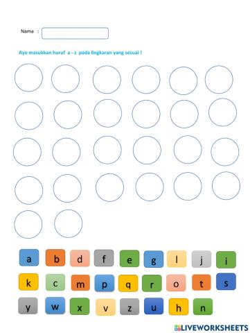 Menyusun huruf abjad a-z