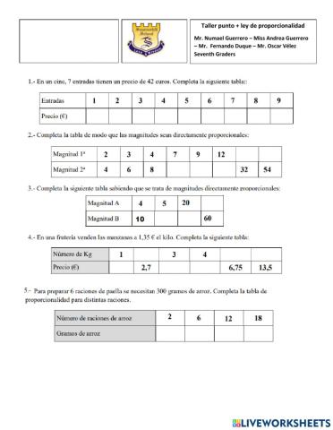 Proporcionalidad directa