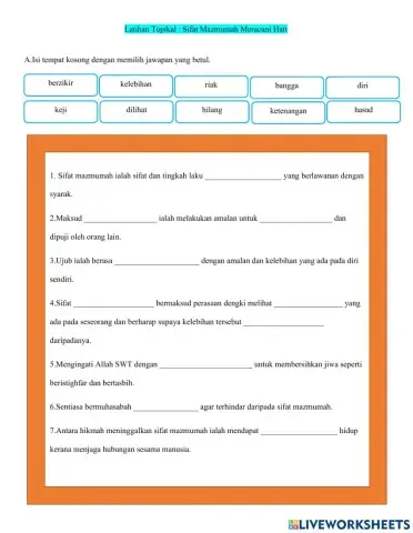 T5 Sifat mazmumah meracuni hati