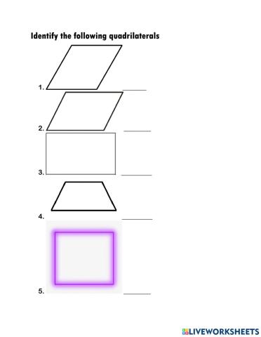 Quadrilaterals and angles identification