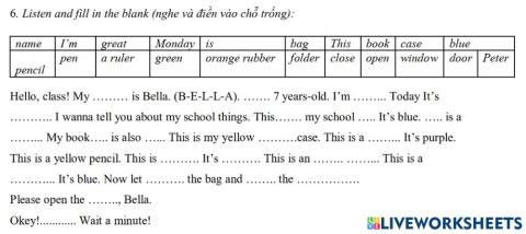 Listen: Unit 1- fam 1