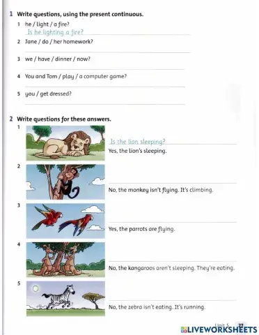 Present continuous - Question